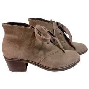 Dolce Vita Women's Goodwyn Suede Heeled Lace Up Booties Tan‎ Size 8.5